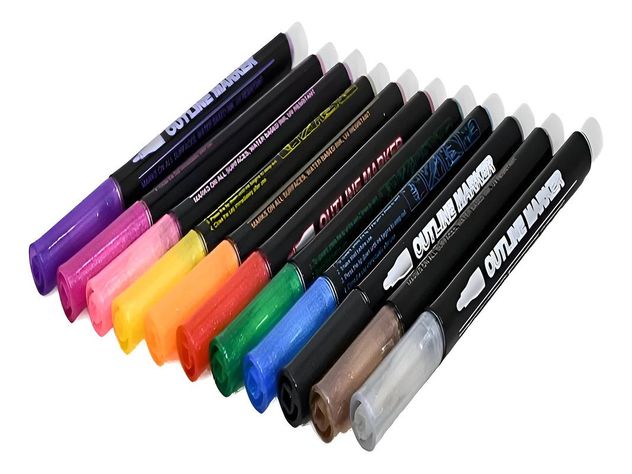 Marcadores Gel Doble Linea 36 Piezas Efecto Brillante Lau-1