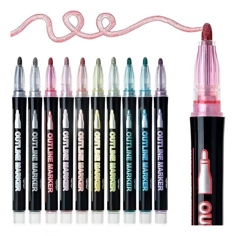 Marcadores Gel Doble Linea 36 Piezas Efecto Brillante Lau-3