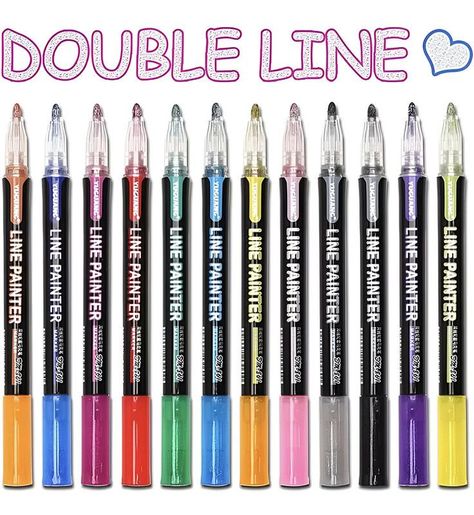 Marcadores Gel Doble Linea 36 Piezas Efecto Brillante Lau-5