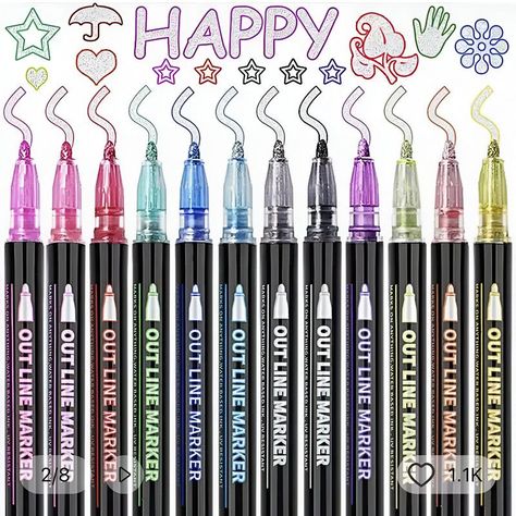 Marcadores Gel Doble Linea 36 Piezas Efecto Brillante Lau-7