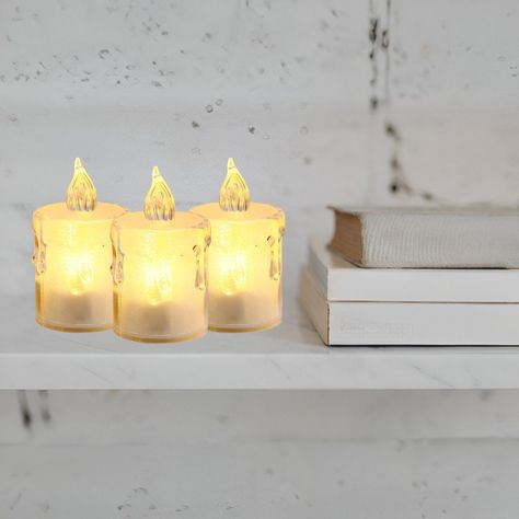 Set 12 Velas Decorativas LED Sin Llama Cristal Acrílico Jhn-6