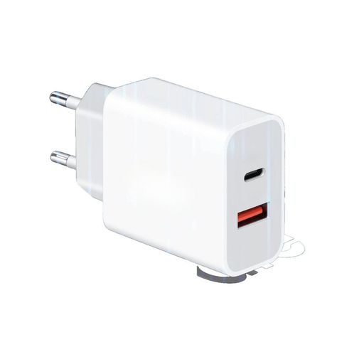 Set 2 Cargador Adaptador USB-A USB-C Carga Rapida Lau-0