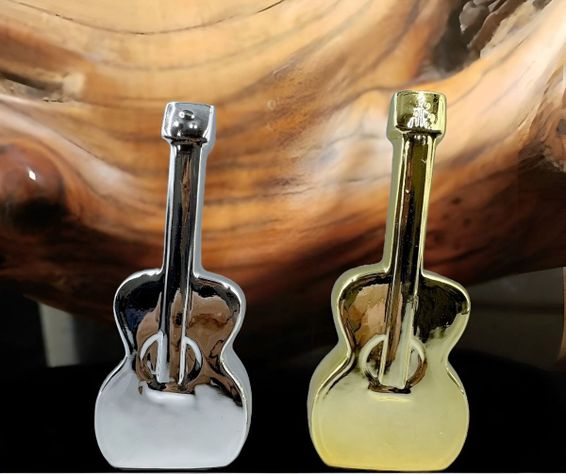 Set de 2 Estatua Guitarra Metal Estilo Moderno Jhn-4