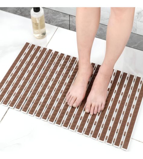 Alfombra Baño Ducha Plegable Antideslizante Marrón Jhn-5
