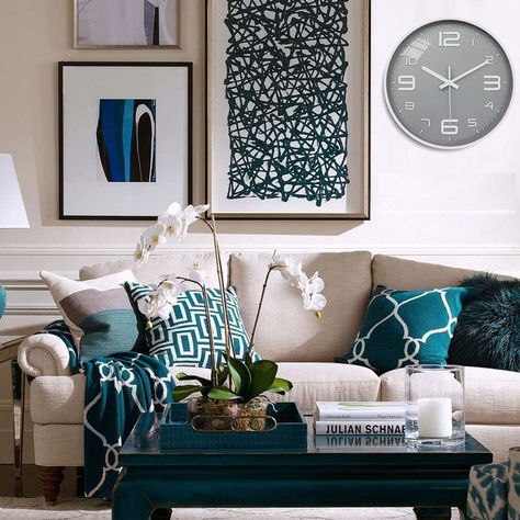 Reloj Pared Hogar Silencioso Decoracion Moderno Sala Jer-6