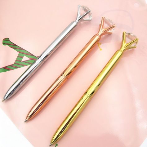 Set de 7 Bolígrafos Punta Redonda Brillante Diamante Jhn-7