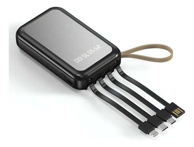 Cargador Inalámbrico Portátil LED Cables integrados 4en1-1