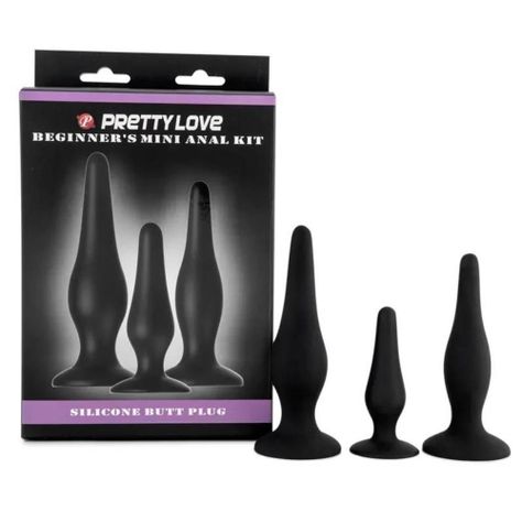 KIT PLUG ANAL BEGINNERS PRETTY LOVE - SILICONA -1