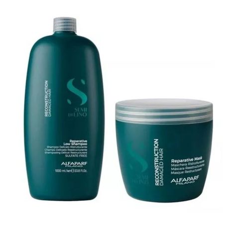 Pack Shampoo Y Máscara Reparative Semi Di Lino Alfaparf 1l-0