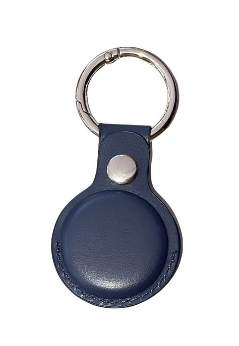 Funda Protectora De Cuero Para AirTags Leather Azul-1