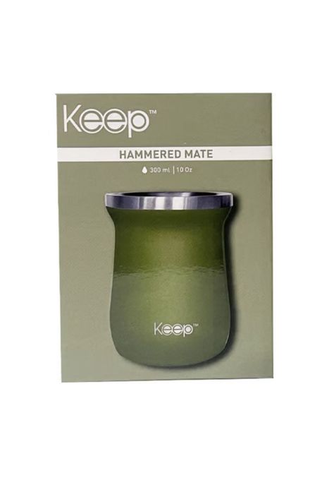 Vaso Mate Acero Inoxidable Hammered Keep 300ml Verde-1