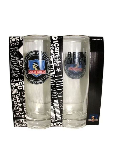 Set 2 Vasos de Vidrio Cerveceros 300ml Colo Colo-0