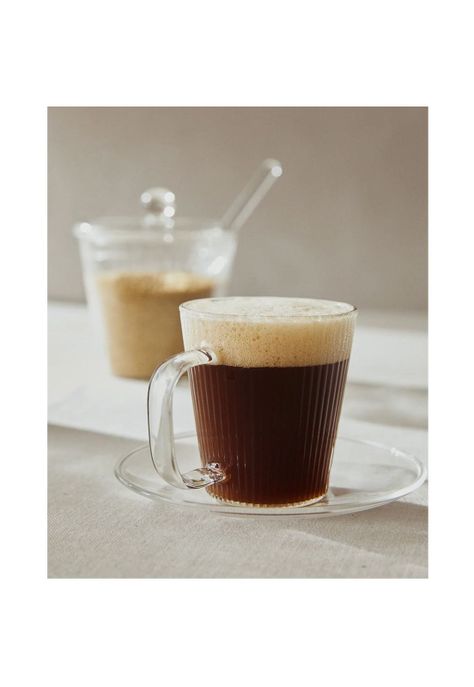 Set 4 Tazas Con Plato Espresso para Té o Café Glasso 110ml-1