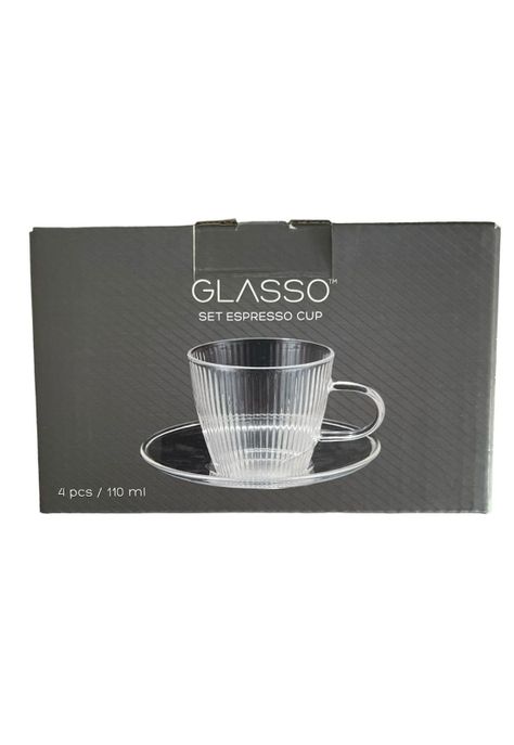 Set 4 Tazas Con Plato Espresso para Té o Café Glasso 110ml-7