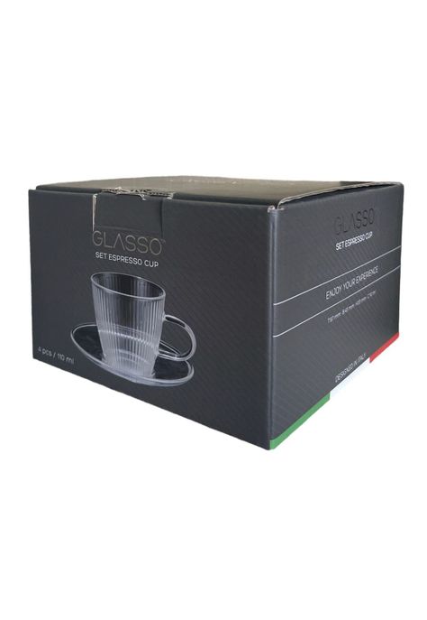 Set 4 Tazas Con Plato Espresso para Té o Café Glasso 110ml-8