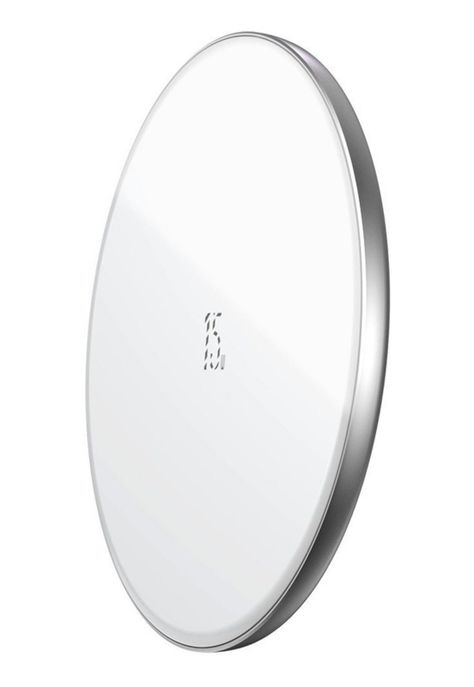 Base Cargador Inalámbrico Blanco Baseus 15W Compatible con IOS/Android-0