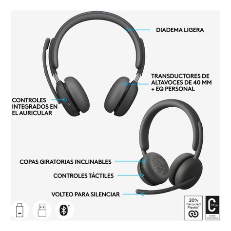 Audifono Inalambrico Logitech Zone Wireless 2-5