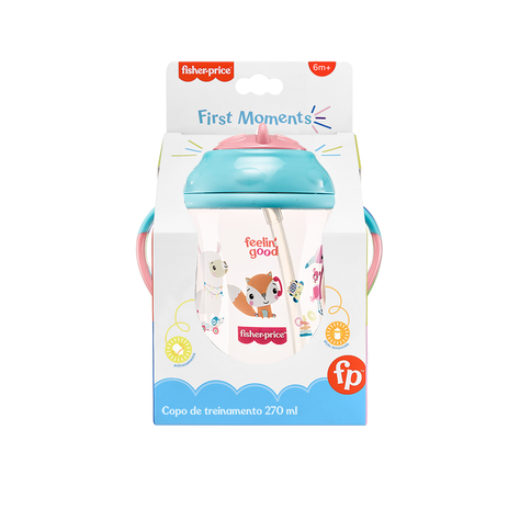 Vaso Bombilla First Moments 270 ml Fisher Price Rosa BB1017-2