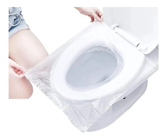 50x Cubre Inodoro Desechable Wc Protector Baño Impermeable-0