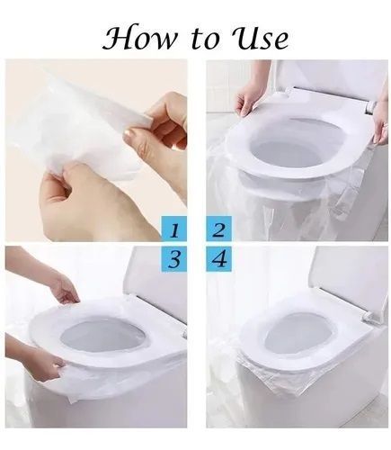 50x Cubre Inodoro Desechable Wc Protector Baño Impermeable-4