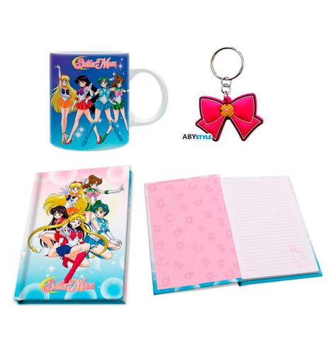 SET DE REGALO DE SAILOR MOON TAZA + NOTEBOOK + LLAVERO-2