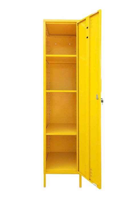 Locker Casa Amarillo Repisas Regulables y Barra-3