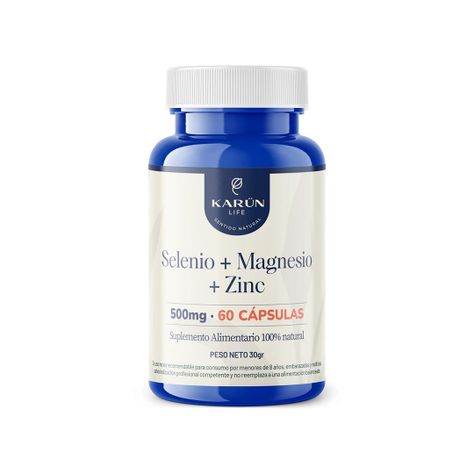 Selenio + Magnesio + Zinc 60 Cápsulas  Karun life-0