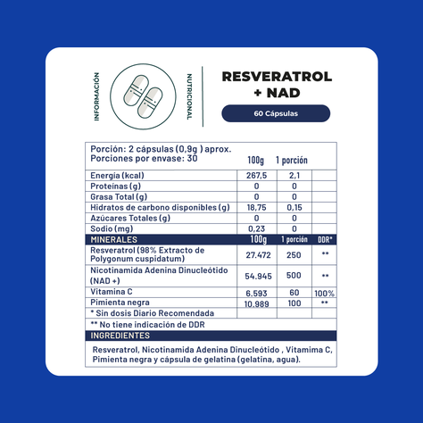 Pack Doble Resveratrol Nad+ 120 Capsulas Karun Life-1