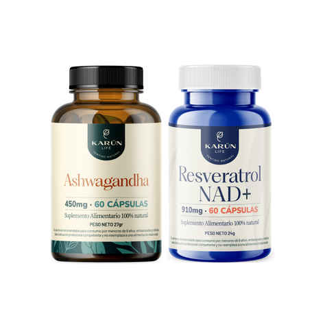 Pack Ashwagandha Y Resveratrol Nad+ 120 Cápsulas Karun Life-0