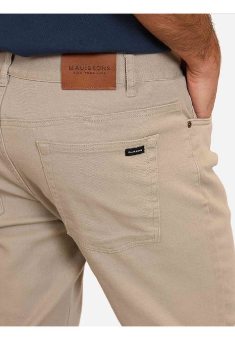 Pantalon Clasico Molokai Beige Hombre Maui And Sons-3