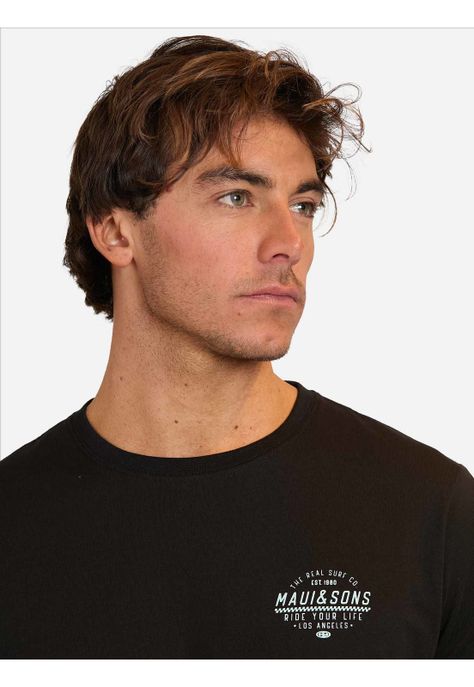 Polera MC Wheels Day Negro Hombre Maui And Sons-3