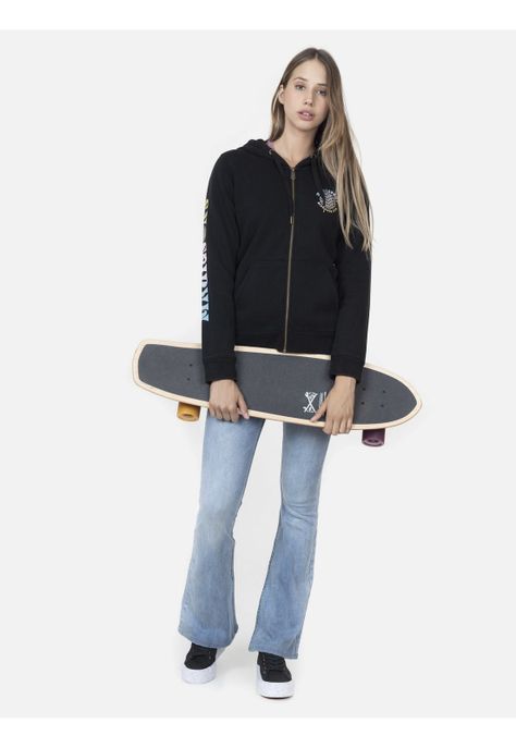 Fullzipper Mujer ONDAS FULL ZIPPER Negro Maui and Sons-3