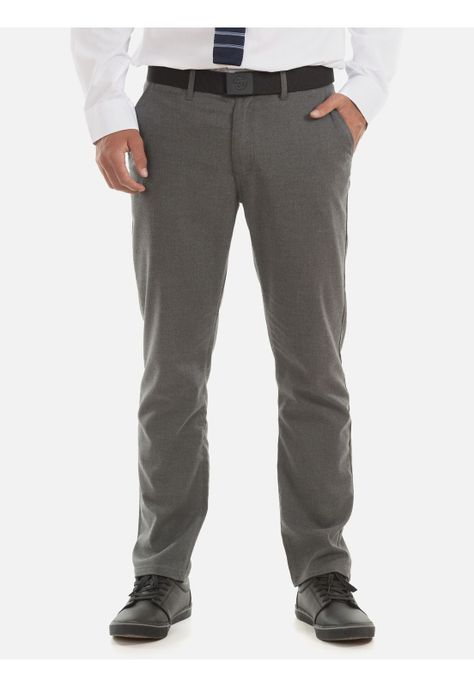 Pantalon Escolar Skinny Pretina Elasticada Hombre Gris Maui and Sons-0