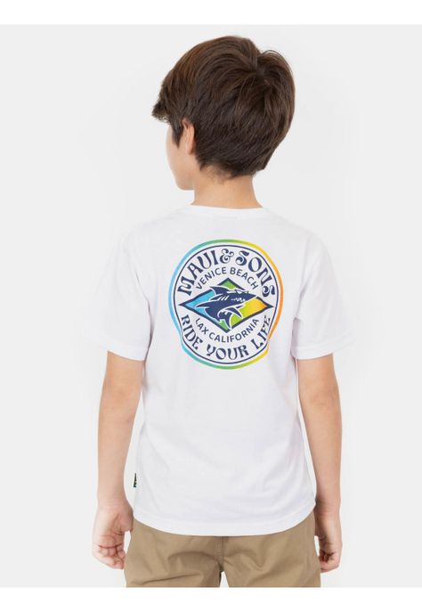 Polera MC Mini Retro Palms Blanco Niño Maui And Sons-1