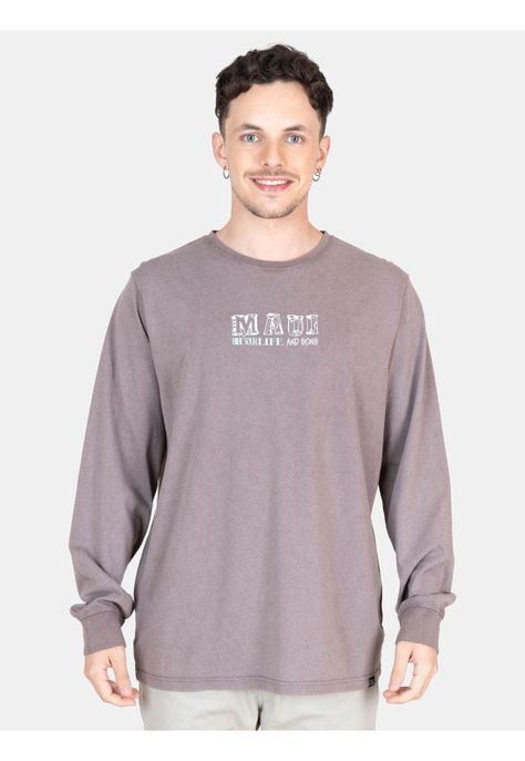 Polera ML Daze Café Hombre Maui And Sons-0