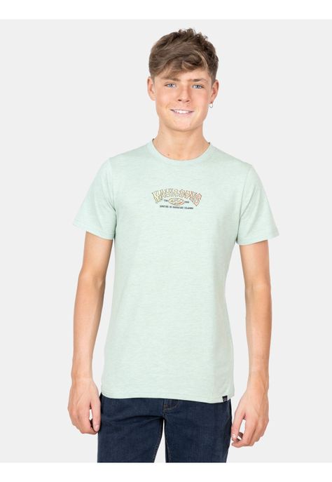 Polera MC Surfing Island Verde Infantil Maui And Sons-0