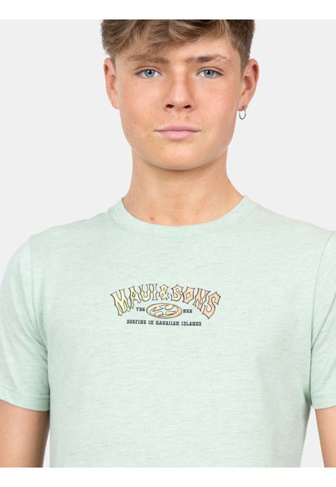Polera MC Surfing Island Verde Infantil Maui And Sons-2