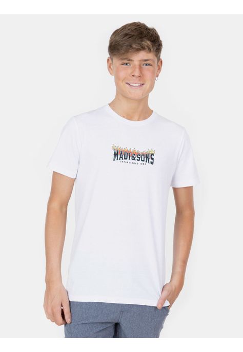 Polera MC Ravenous Raptor Blanco Infantil Maui And Sons-0