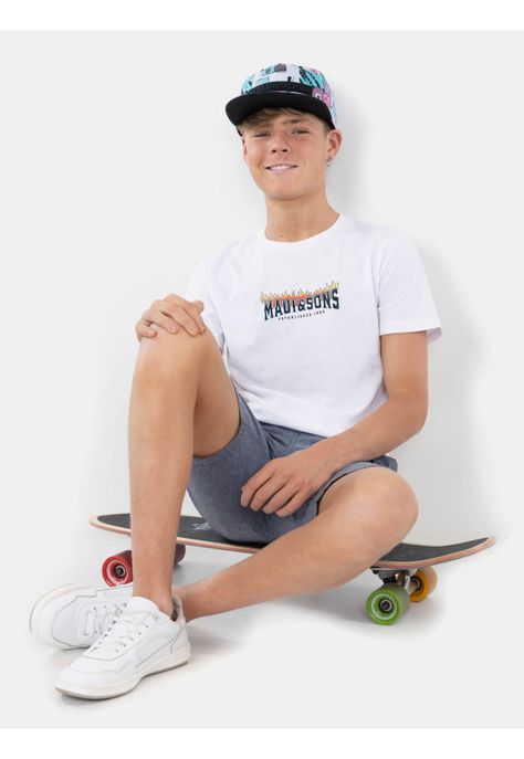 Polera MC Ravenous Raptor Blanco Infantil Maui And Sons-3