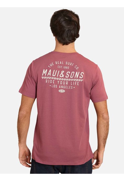 Polera MC Wheels Day Rojo Hombre Maui And Sons-1