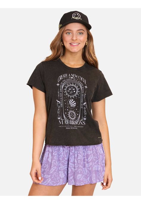 Polera MC Dreamer Negro Mujer Maui And Sons-0