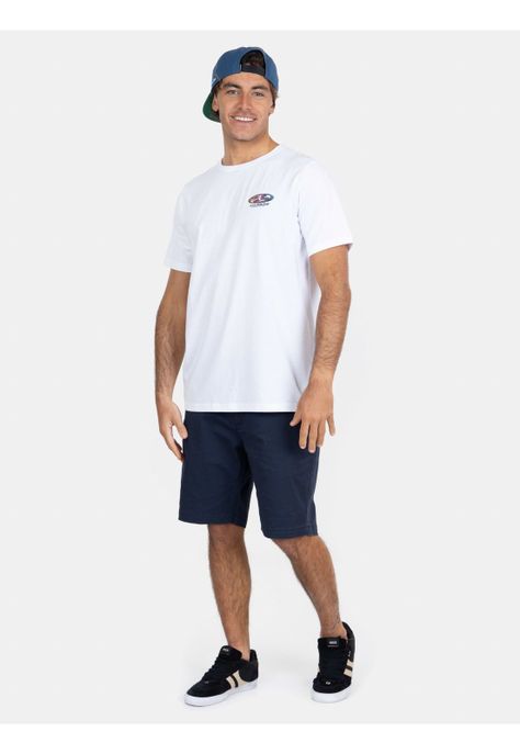 Polera MC Old School Beach Blanco Hombre Maui And Sons-3