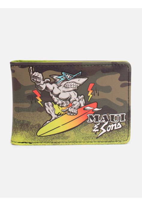Billetera Shark Camo Surf Multicolor Niño Maui and sons-0