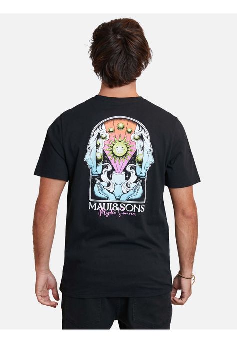 Polera the faces of the sun ss tees Negro Hombre Maui And Sons-1