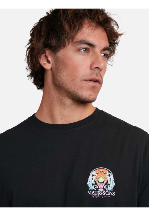 Polera the faces of the sun ss tees Negro Hombre Maui And Sons-2
