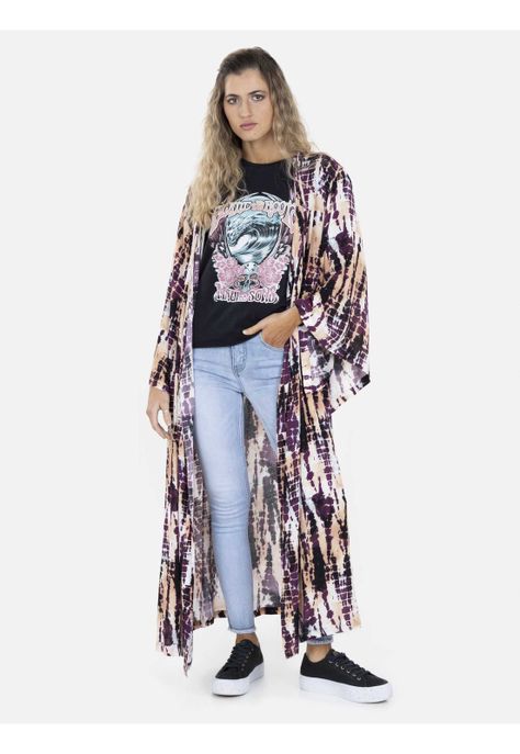 Blusa WATERFALL KIMONO Mujer Multicolor Maui and Sons-3