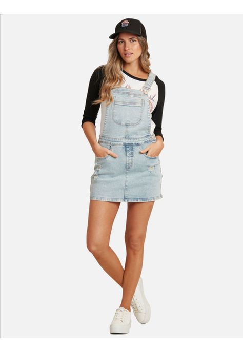 Falda Blue Bonnet Overall Mujer Celeste Maui And Sons-3