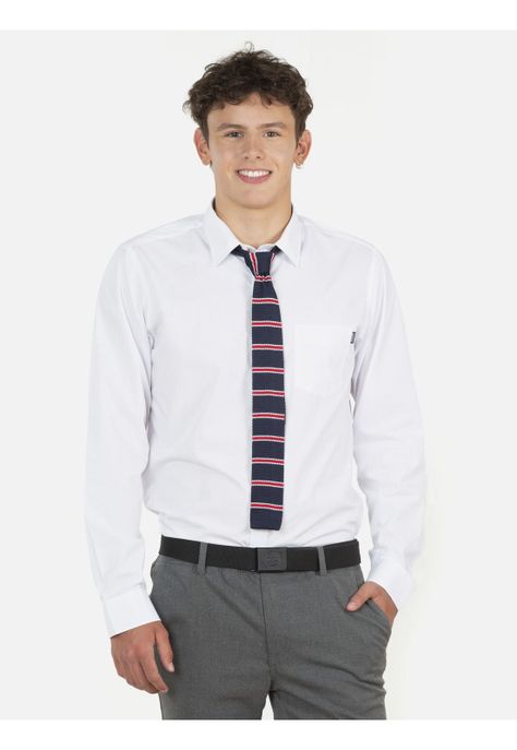 Camisa Escolar Lisa Hombre Blanco Maui and Sons-0