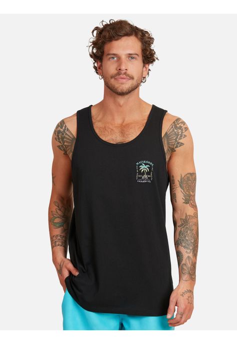 Polera Venice Beach Gradient Tanks Hombre Negro Maui And Sons-0