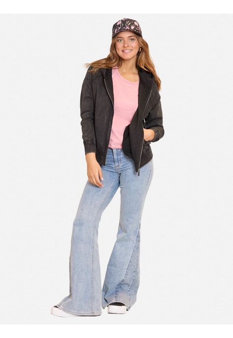 Poleron FZ Pretty Crew Negro Mujer Maui and Sons-2